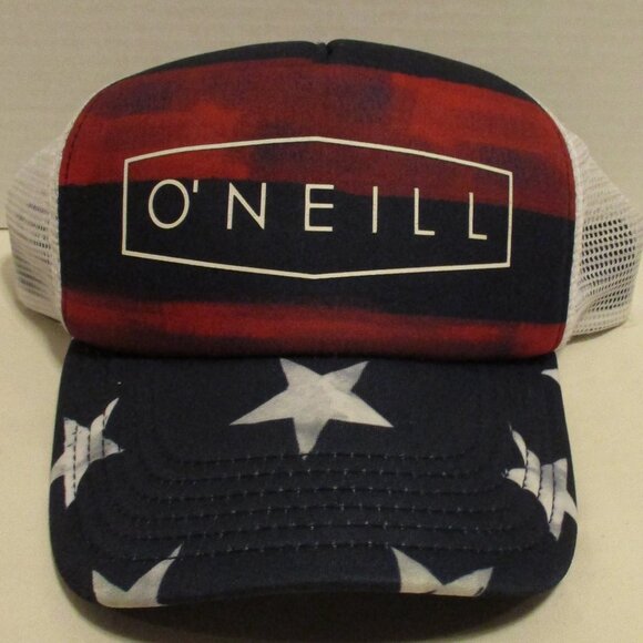 O'Neill Stars Men Snapback Red White Blue Graphic Outdoors Flag Hat Cap - Picture 1 of 9